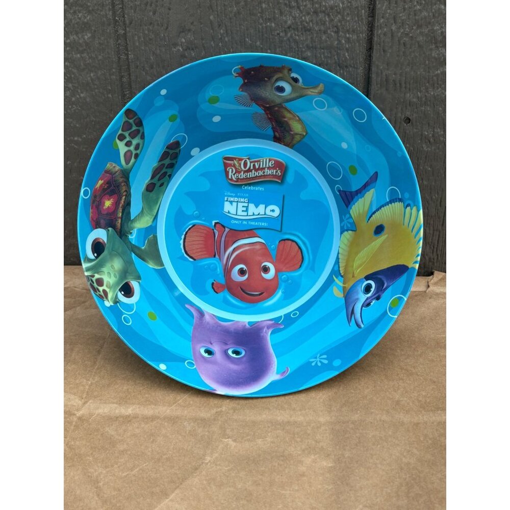 Disney Pixar Finding Nemo Themed Orville Redenbacher's Blue Plastic Popcorn Bowl